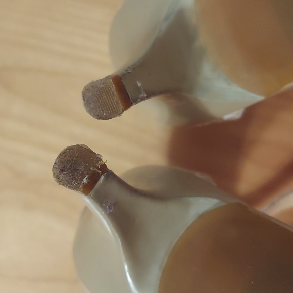 Alex Marie Champagne Beaded Animal Print Leather Ankle Strap Heels Size 6.5 - Picture 14 of 16